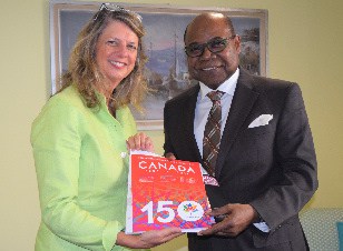 Canadian High Commissioner to Jamaica, Her Excellency Laurie Peters and Jamaica's Tourism Minister, Hon Edmund Bartlett