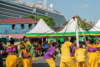Jamaica's Minister of Tourism takes Jamaican Culture such as Mahogany Montego Bay Dance Troupe to Cruise Passengers