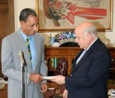 Ambassador Johnson and OAS Jose' Miguel Insulza