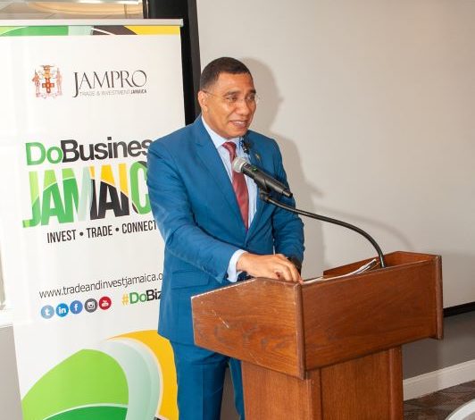 Prime Minister of Jamaica, The Most Honourable Andrew Holness, at the Do Business Jamaica luncheon