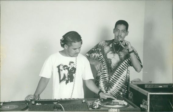 David Muir DJing with Gabre Selassie