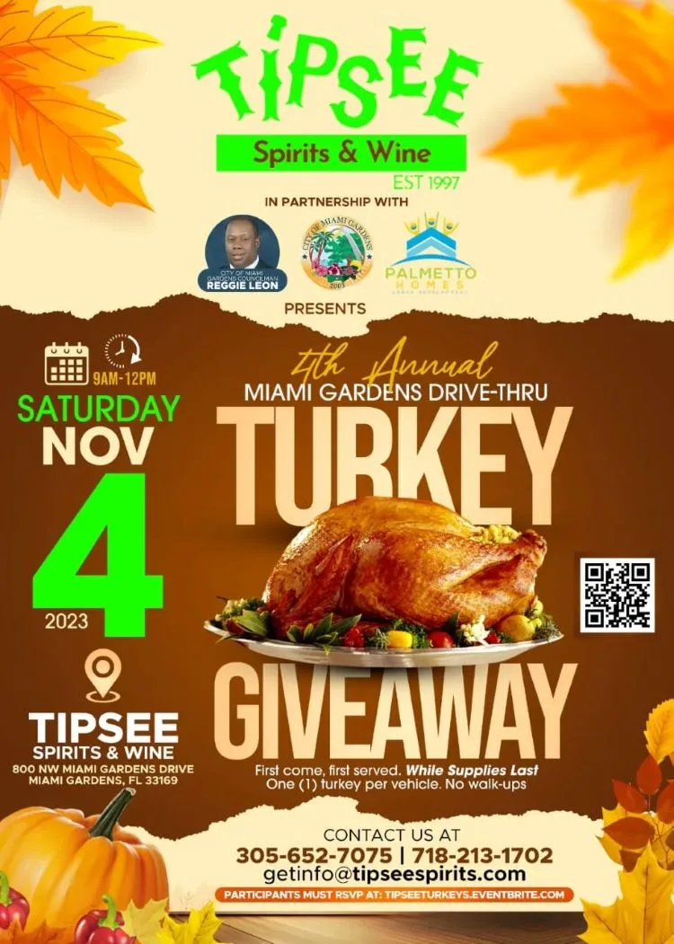 Tipsee 4th Annual Miami Gardens Drive-Thru Turkey Giveaway