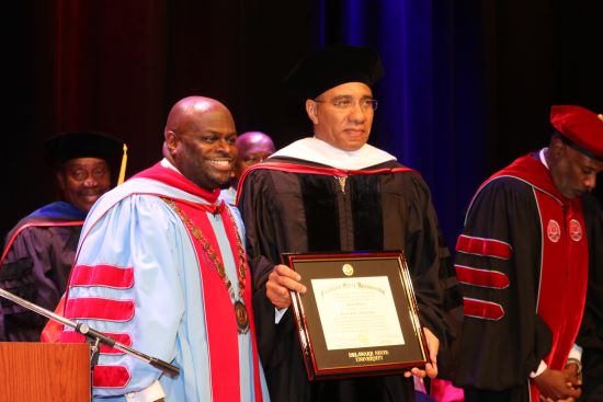 Prime Minister Andrew Holness Honorary Doctorate from Delaware State University, Dr. Tony Allen