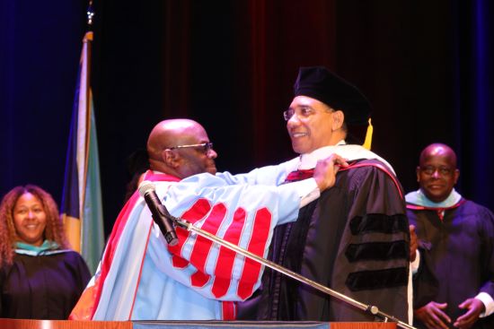 Prime Minister Andrew Holness Receives Honorary Doctorate from Delaware State University from Dr Allen