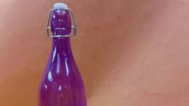 Purple Glass Water Bottles