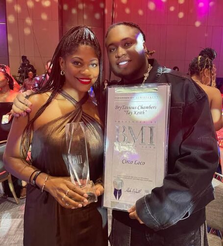 Representing the Caribbean Islands of Dominica, Bernie Lawrence Watkins with client Tay Keith