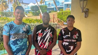 Under-19 tournament: Coach Earnil Ryan flanked by Racha and Mohammed