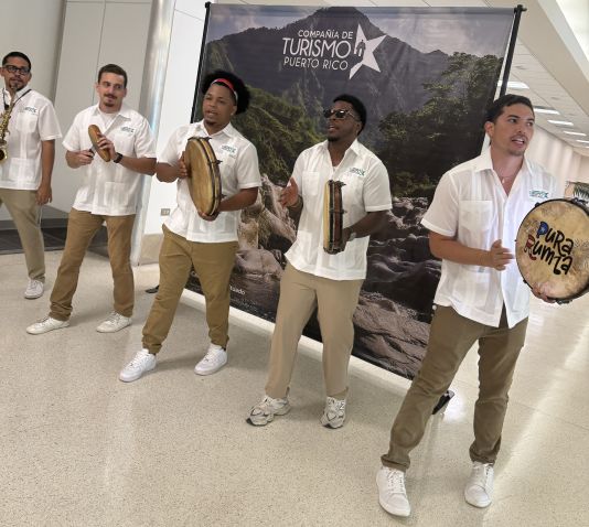 A cultural showcase greeted arriving passengers at Luis Munoz Marin International Airport in Puerto Rico