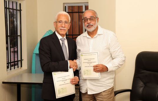Philippe Bayard founder and chairman of Sunrise Airways and Dr. Didacus Jules