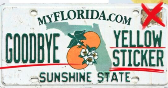 Florida’s Yellow License Plate Sticker May Soon Be History